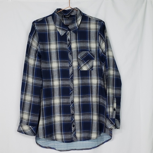 Tolani Tops - Tolani Plaid/Floral Button Down Shirt - Sz L